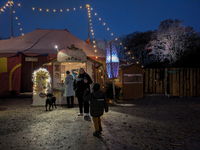 The Märchenbazar at the Olympic Park South in Munich, Bavaria, Germany, on December 9, 2024, offers a unique experience for visitors. Runnin...