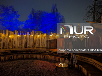 The Märchenbazar at the Olympic Park South in Munich, Bavaria, Germany, on December 9, 2024, offers a unique experience for visitors. Runnin...