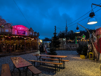 The Märchenbazar at the Olympic Park South in Munich, Bavaria, Germany, on December 9, 2024, offers a unique experience for visitors. Runnin...