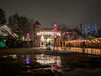 The Märchenbazar at the Olympic Park South in Munich, Bavaria, Germany, on December 9, 2024, offers a unique experience for visitors. Runnin...