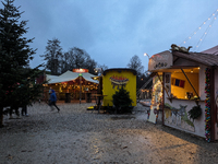 The Märchenbazar at the Olympic Park South in Munich, Bavaria, Germany, on December 9, 2024, offers a unique experience for visitors. Runnin...