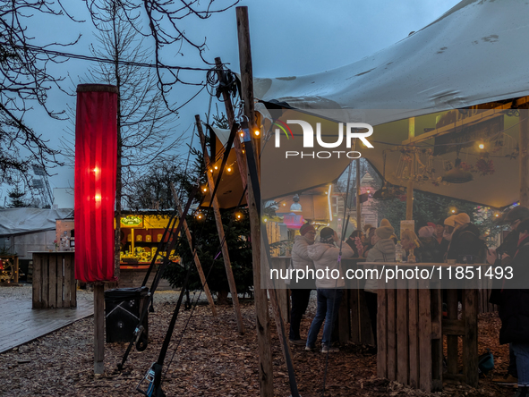 The Märchenbazar at the Olympic Park South in Munich, Bavaria, Germany, on December 9, 2024, offers a unique experience for visitors. Runnin...