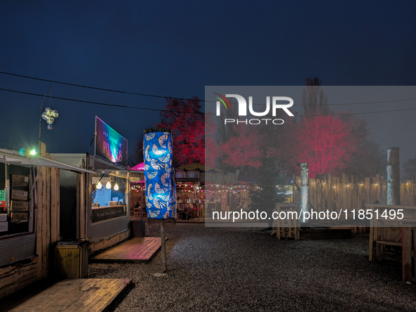 The Märchenbazar at the Olympic Park South in Munich, Bavaria, Germany, on December 9, 2024, offers a unique experience for visitors. Runnin...