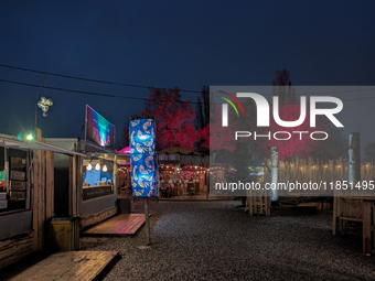 The Märchenbazar at the Olympic Park South in Munich, Bavaria, Germany, on December 9, 2024, offers a unique experience for visitors. Runnin...