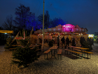 The Märchenbazar at the Olympic Park South in Munich, Bavaria, Germany, on December 9, 2024, offers a unique experience for visitors. Runnin...