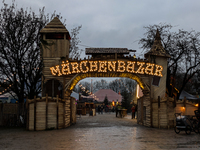 The Märchenbazar at the Olympic Park South in Munich, Bavaria, Germany, on December 9, 2024, offers a unique experience for visitors. Runnin...