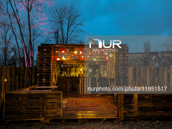 The Märchenbazar at the Olympic Park South in Munich, Bavaria, Germany, on December 9, 2024, offers a unique experience for visitors. Runnin...