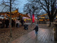 The Märchenbazar at the Olympic Park South in Munich, Bavaria, Germany, on December 9, 2024, offers a unique experience for visitors. Runnin...