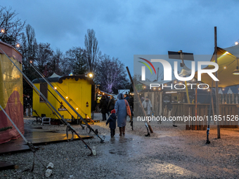 The Märchenbazar at the Olympic Park South in Munich, Bavaria, Germany, on December 9, 2024, offers a unique experience for visitors. Runnin...