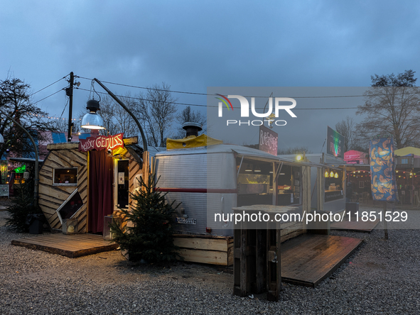 The Märchenbazar at the Olympic Park South in Munich, Bavaria, Germany, on December 9, 2024, offers a unique experience for visitors. Runnin...