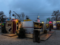 The Märchenbazar at the Olympic Park South in Munich, Bavaria, Germany, on December 9, 2024, offers a unique experience for visitors. Runnin...