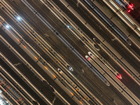 Emu trains are parked at the Nanjing South Bullet Train station in Nanjing, China, on December 10, 2024. (