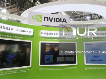 Visitors visit the NVIDIA booth at the INCLUSION Conference on the Bund in Shanghai, China, on September 7, 2024. (