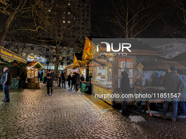 The Neuhauser Christmas Market at Rotkreuzplatz in Munich, Bavaria, Germany, on December 9, 2024, offers a welcoming and relaxed atmosphere,...