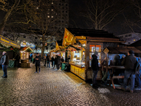 The Neuhauser Christmas Market at Rotkreuzplatz in Munich, Bavaria, Germany, on December 9, 2024, offers a welcoming and relaxed atmosphere,...