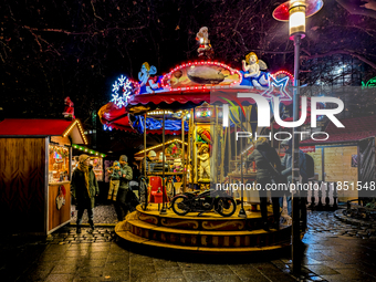 The Neuhauser Christmas Market at Rotkreuzplatz in Munich, Bavaria, Germany, on December 9, 2024, offers a welcoming and relaxed atmosphere,...