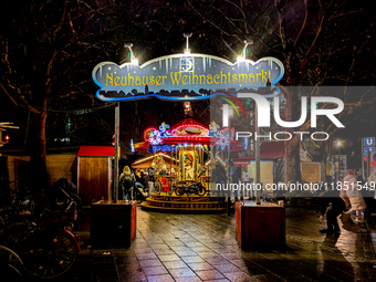 The Neuhauser Christmas Market at Rotkreuzplatz in Munich, Bavaria, Germany, on December 9, 2024, offers a welcoming and relaxed atmosphere,...