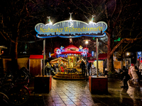 The Neuhauser Christmas Market at Rotkreuzplatz in Munich, Bavaria, Germany, on December 9, 2024, offers a welcoming and relaxed atmosphere,...