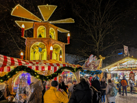 The Neuhauser Christmas Market at Rotkreuzplatz in Munich, Bavaria, Germany, on December 9, 2024, offers a welcoming and relaxed atmosphere,...