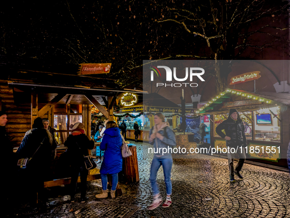 The Neuhauser Christmas Market at Rotkreuzplatz in Munich, Bavaria, Germany, on December 9, 2024, offers a welcoming and relaxed atmosphere,...