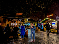 The Neuhauser Christmas Market at Rotkreuzplatz in Munich, Bavaria, Germany, on December 9, 2024, offers a welcoming and relaxed atmosphere,...