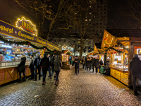 The Neuhauser Christmas Market at Rotkreuzplatz in Munich, Bavaria, Germany, on December 9, 2024, offers a welcoming and relaxed atmosphere,...