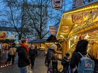 The Neuhauser Christmas Market at Rotkreuzplatz in Munich, Bavaria, Germany, on December 9, 2024, offers a welcoming and relaxed atmosphere,...