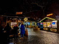 The Neuhauser Christmas Market at Rotkreuzplatz in Munich, Bavaria, Germany, on December 9, 2024, offers a welcoming and relaxed atmosphere,...