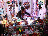 Various items for the Christmas and Posadas season are sold at a market set up in the Tlalpan Center in Mexico City, Mexico, on December 7,...