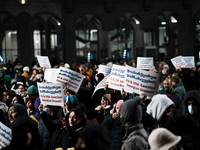 Anti-government demonstrators gather outside the parliament for a twelfth consecutive day of mass protests against the government's postpone...