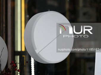 A generic medicinal pill is seen in a pharmacy window in Warsaw, Poland on 09 December, 2024. (