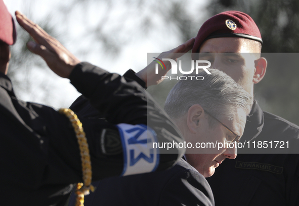 Britain's Prime Minister Keir Starmer during a meeting with Cyprus' President Nikos Christodoulides at the Presidential Palace in Nicosia, C...