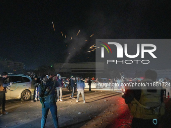 Syrians Gather In The Umayyad Square In The Heart Of Damascus To Celebrate The Fall Of The Assad Regime On December 9, 2024.(