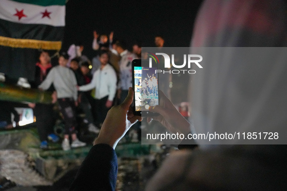 Syrians Gather In The Umayyad Square In The Heart Of Damascus To Celebrate The Fall Of The Assad Regime On December 9, 2024.