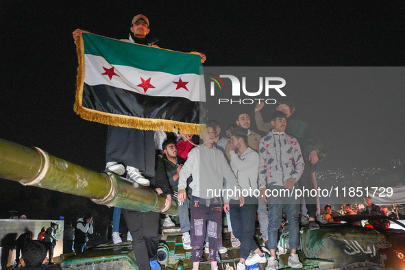 Syrians Gather In The Umayyad Square In The Heart Of Damascus To Celebrate The Fall Of The Assad Regime On December 9, 2024.