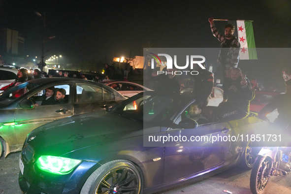 Syrians Gather In The Umayyad Square In The Heart Of Damascus To Celebrate The Fall Of The Assad Regime On December 9, 2024.