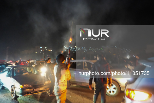 Syrians Gather In The Umayyad Square In The Heart Of Damascus To Celebrate The Fall Of The Assad Regime On December 9, 2024.