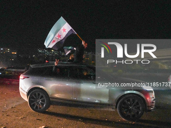 Syrians Gather In The Umayyad Square In The Heart Of Damascus To Celebrate The Fall Of The Assad Regime On December 9, 2024.(