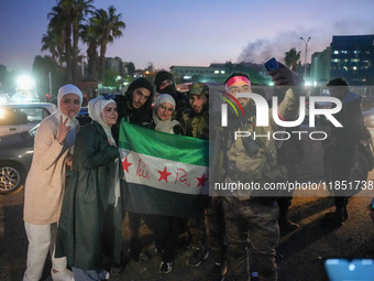 Syrians Gather In The Umayyad Square In The Heart Of Damascus To Celebrate The Fall Of The Assad Regime On December 9, 2024.(