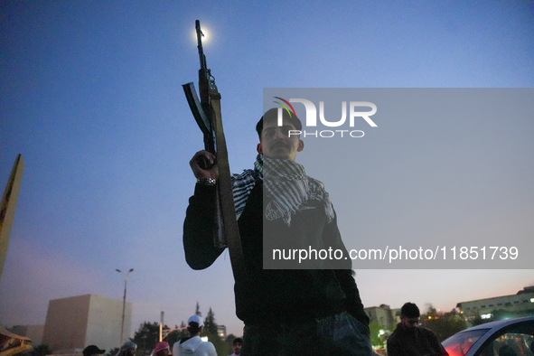 Syrians Gather In The Umayyad Square In The Heart Of Damascus To Celebrate The Fall Of The Assad Regime On December 9, 2024.