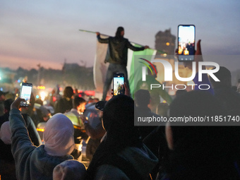 Syrians Gather In The Umayyad Square In The Heart Of Damascus To Celebrate The Fall Of The Assad Regime On December 9, 2024.(