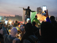 Syrians Gather In The Umayyad Square In The Heart Of Damascus To Celebrate The Fall Of The Assad Regime On December 9, 2024.(