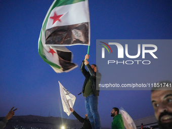 Syrians Gather In The Umayyad Square In The Heart Of Damascus To Celebrate The Fall Of The Assad Regime On December 9, 2024.(