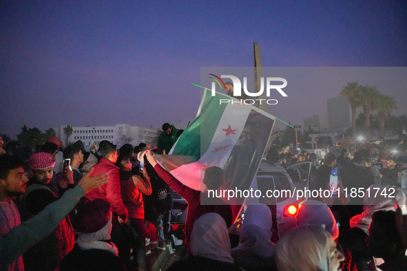 Syrians Gather In The Umayyad Square In The Heart Of Damascus To Celebrate The Fall Of The Assad Regime On December 9, 2024.