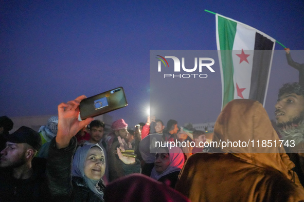 Syrians Gather In The Umayyad Square In The Heart Of Damascus To Celebrate The Fall Of The Assad Regime On December 9, 2024.