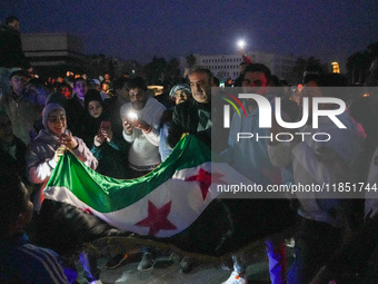 Syrians Gather In The Umayyad Square In The Heart Of Damascus To Celebrate The Fall Of The Assad Regime On December 9, 2024.(