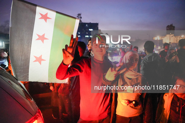 Syrians Gather In The Umayyad Square In The Heart Of Damascus To Celebrate The Fall Of The Assad Regime On December 9, 2024.