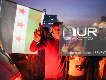 Syrians Gather In The Umayyad Square In The Heart Of Damascus To Celebrate The Fall Of The Assad Regime On December 9, 2024.(