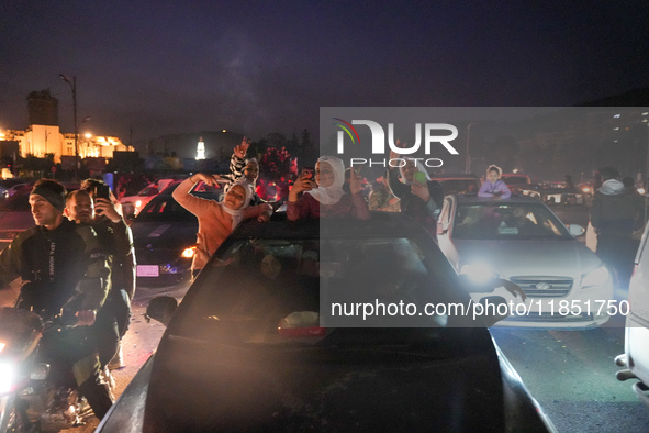 Syrians Gather In The Umayyad Square In The Heart Of Damascus To Celebrate The Fall Of The Assad Regime On December 9, 2024.