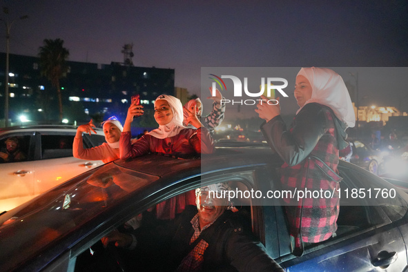 Syrians Gather In The Umayyad Square In The Heart Of Damascus To Celebrate The Fall Of The Assad Regime On December 9, 2024.